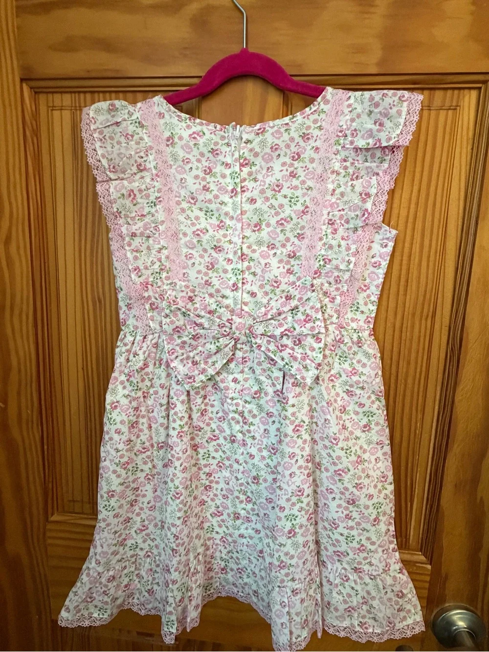 American Girl x LoveShackFancy Pink Floral Lace-Trim Dress